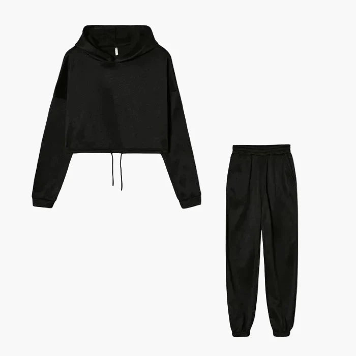 Women's Two-Piece Lounge Set – Fashionable Hoodie & Jogging Pants for Leisure and Everyday Use
