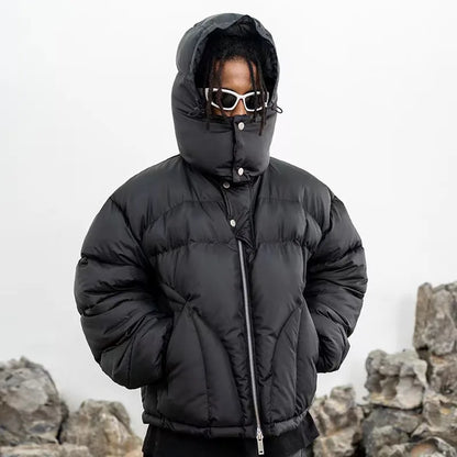 Men's Hooded Puffer Jacket, Cropped Cut