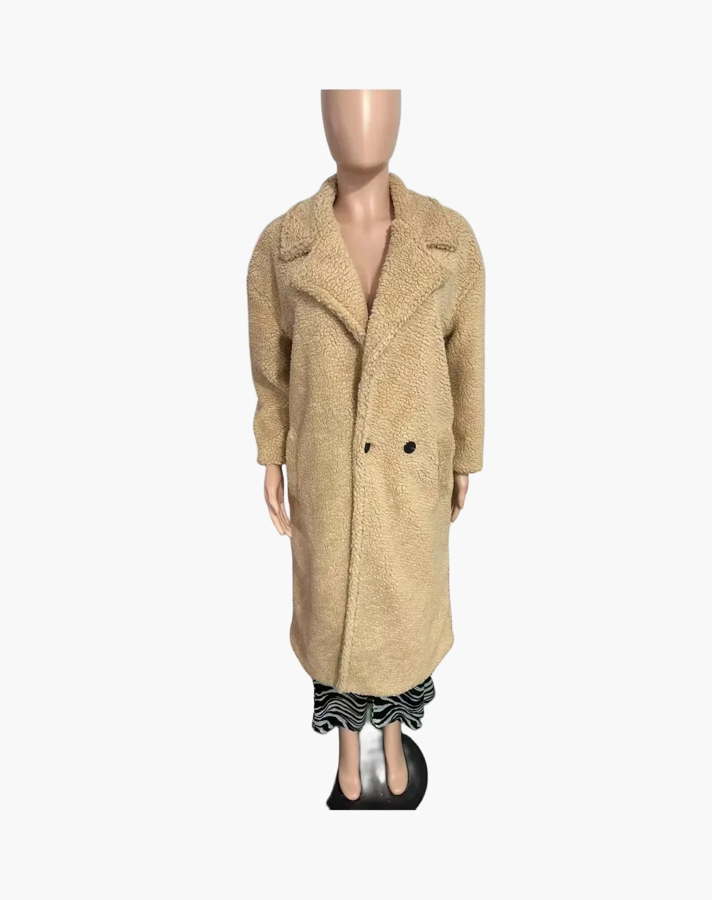 Damen Oversize Teddy Mantel – Modischer Winterstil für Alltag und Freizeit