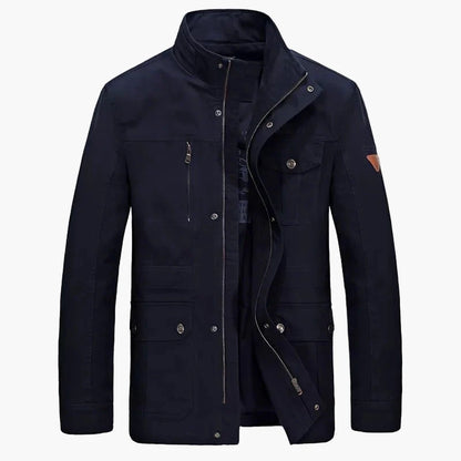 Men's casual jacket with stand-up collar and multiple pockets – casual, mid-length, ideal for everyday and outdoor use