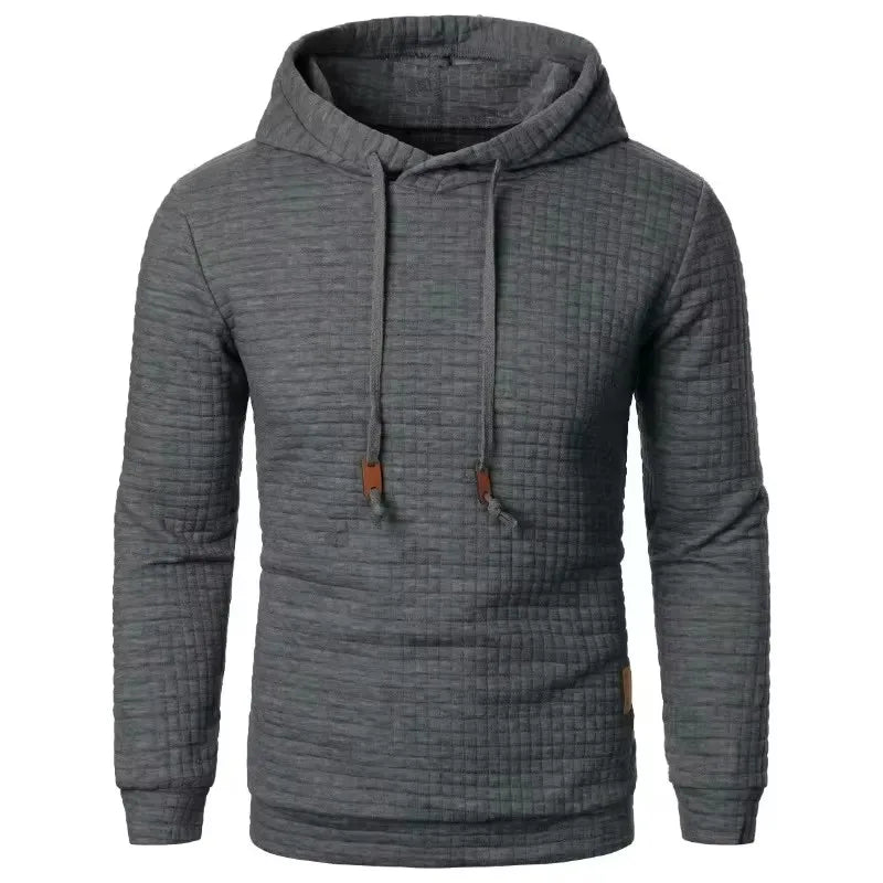 Men's hoodie with brick pattern, textured hoodie