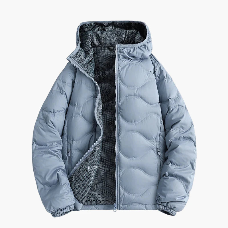 Men's quilted jacket winter outdoor casual jacket with hood – warming transitional jacket