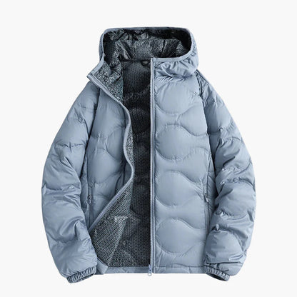 Men's quilted jacket winter outdoor casual jacket with hood – warming transitional jacket