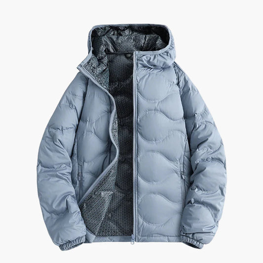 Men's quilted jacket winter outdoor casual jacket with hood – warming transitional jacket