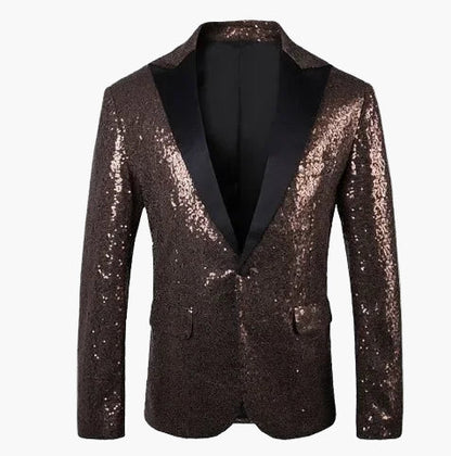 Men's Glitter Party Blazer – Eye-catching Sequin Blazer for Festive Occasions, Stage & Events