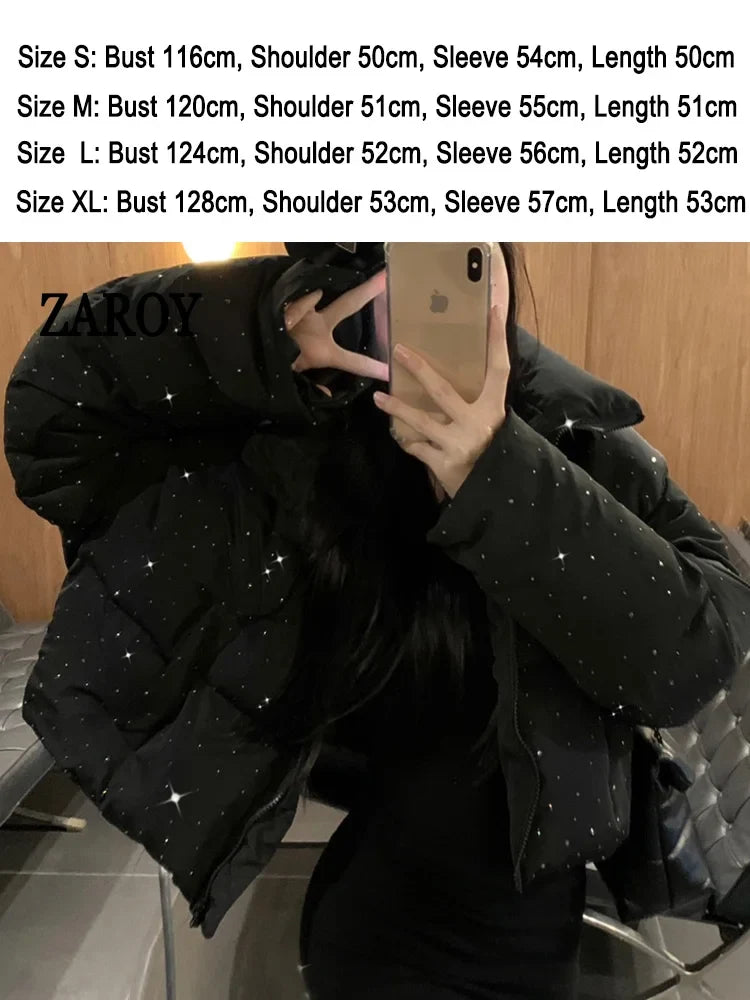 Women's padded quilted jacket with hood