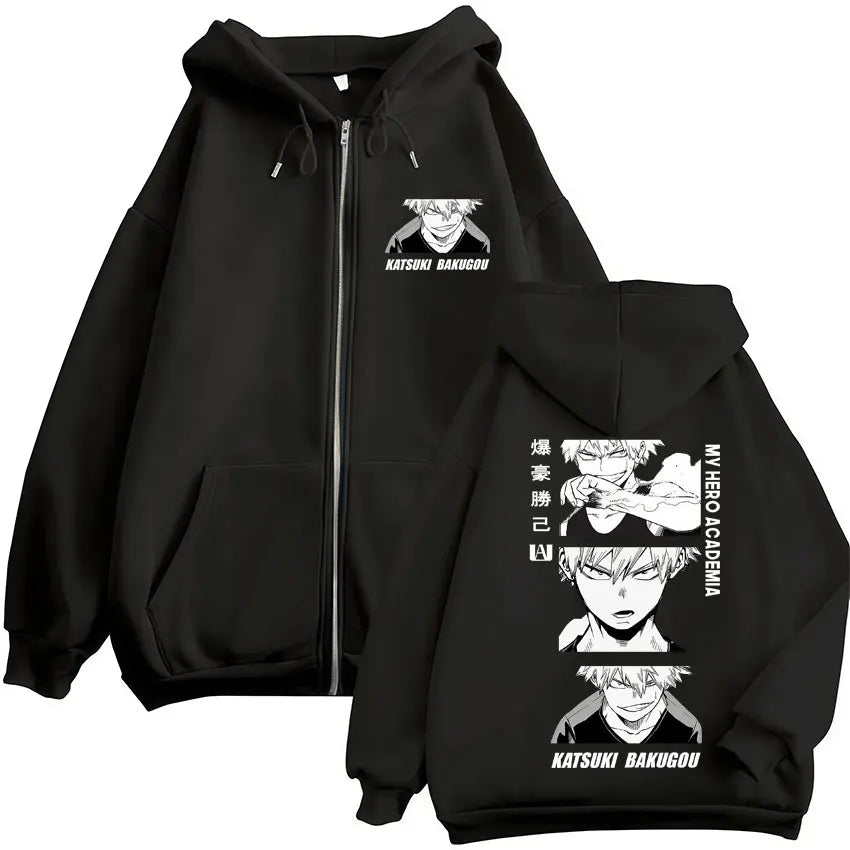 Unisex Kapuzenpullover mit Reißverschluss und Motivdruck