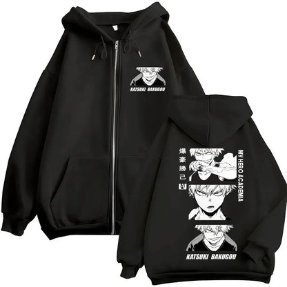 Unisex Kapuzenpullover mit Reißverschluss und Motivdruck