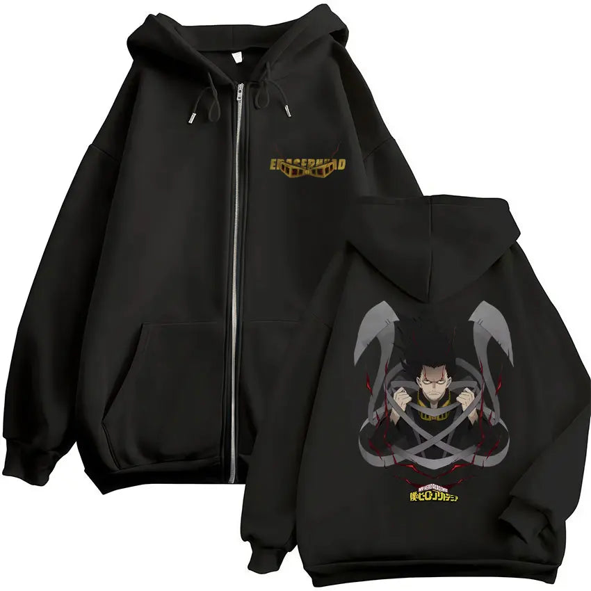 Unisex Kapuzenpullover mit Reißverschluss und Motivdruck