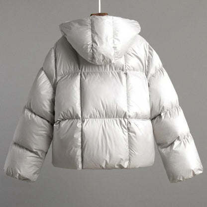Women's quilted jacket with hood - short puffer jacket in various colors