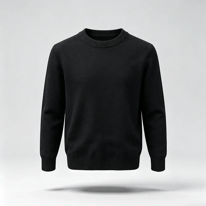 Unisex crew-neck sweater with long sleeves and ribbed cuffs