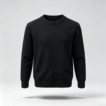 Unisex crew-neck sweater with long sleeves and ribbed cuffs