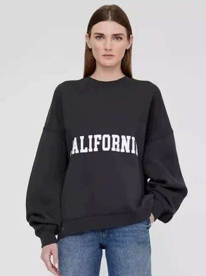 Women's Oversized Printed Sweatshirt Light Gray