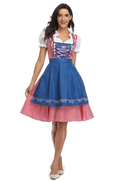 Traditional Women’s Checked Dirndl Dress