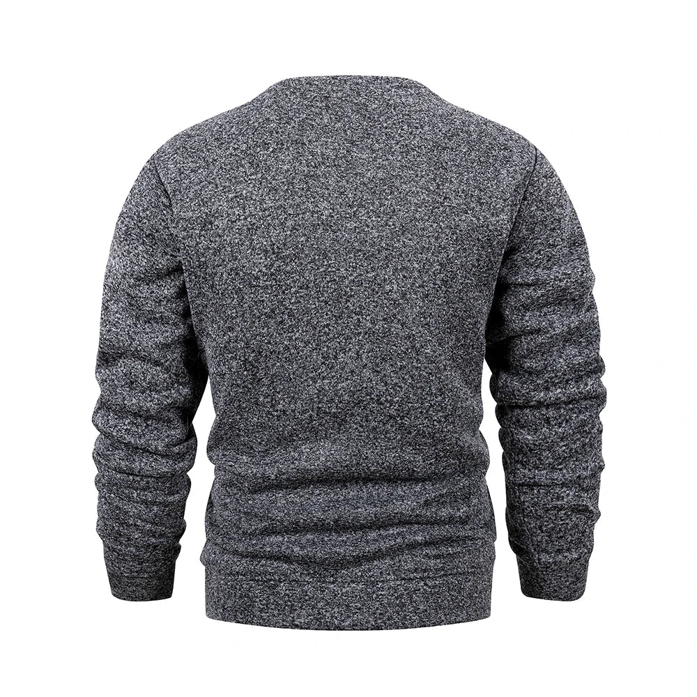 Men's crew-neck sweater, long sleeve, warm