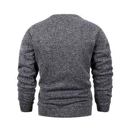 Men's crew-neck sweater, long sleeve, warm