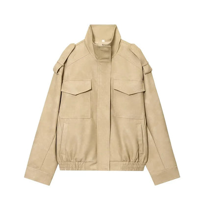 Übergangsjacke mit Stehkragen und Brusttaschen für Damen