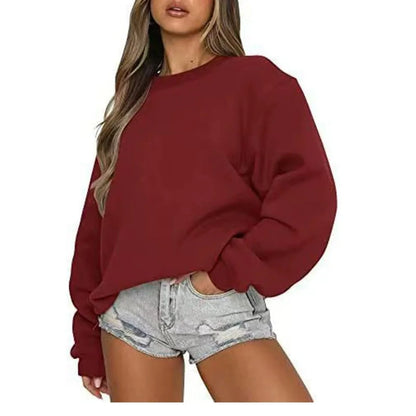 Women's Oversized Crew-Neck Long-Sleeve Sweatshirt