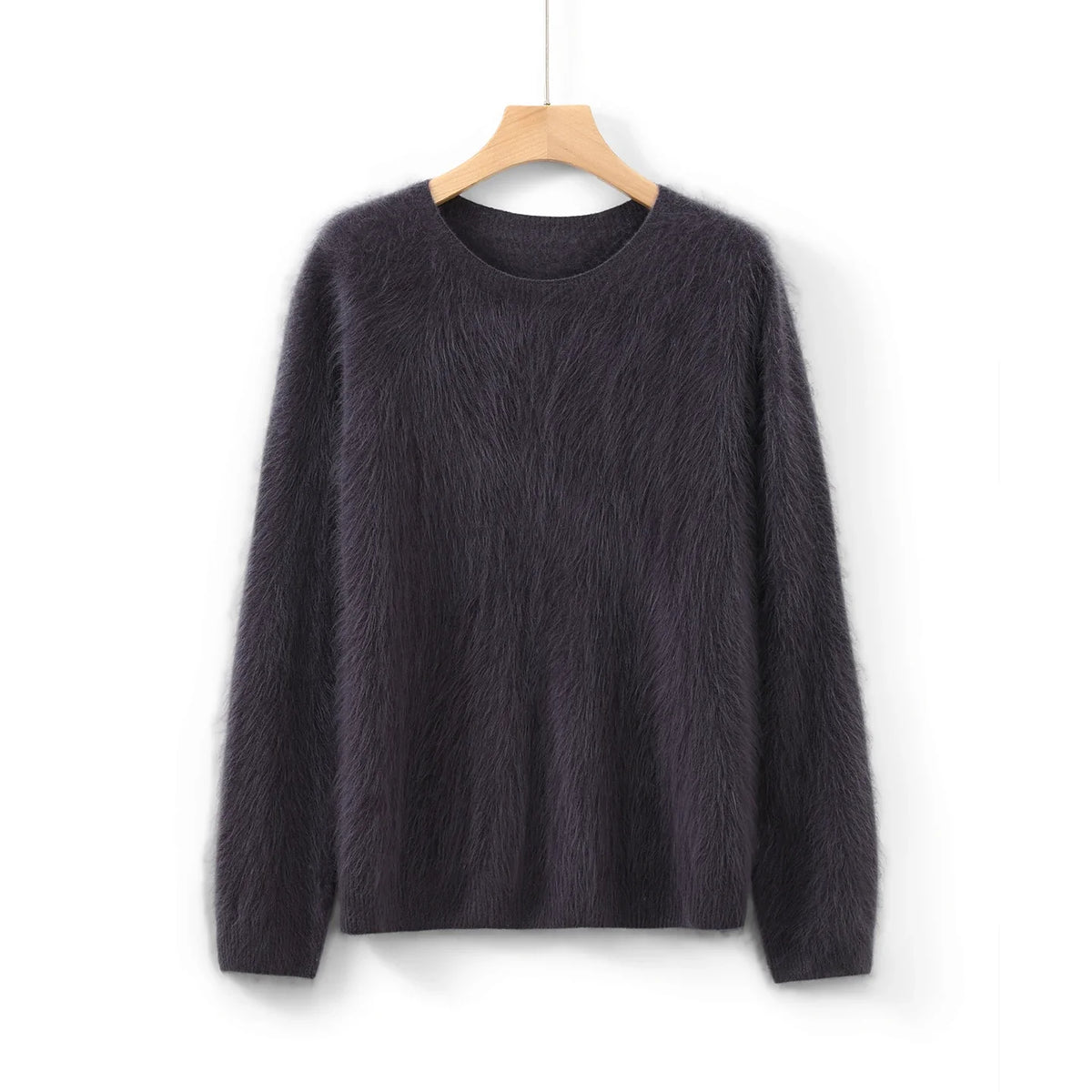 Soft women's crew-neck long-sleeve knit sweater