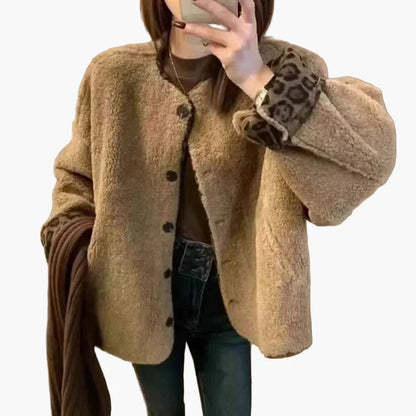 Damen Vintage Oversize Jacke mit Knopfleiste – Modischer Herbstmantel für Alltag & Freizeit