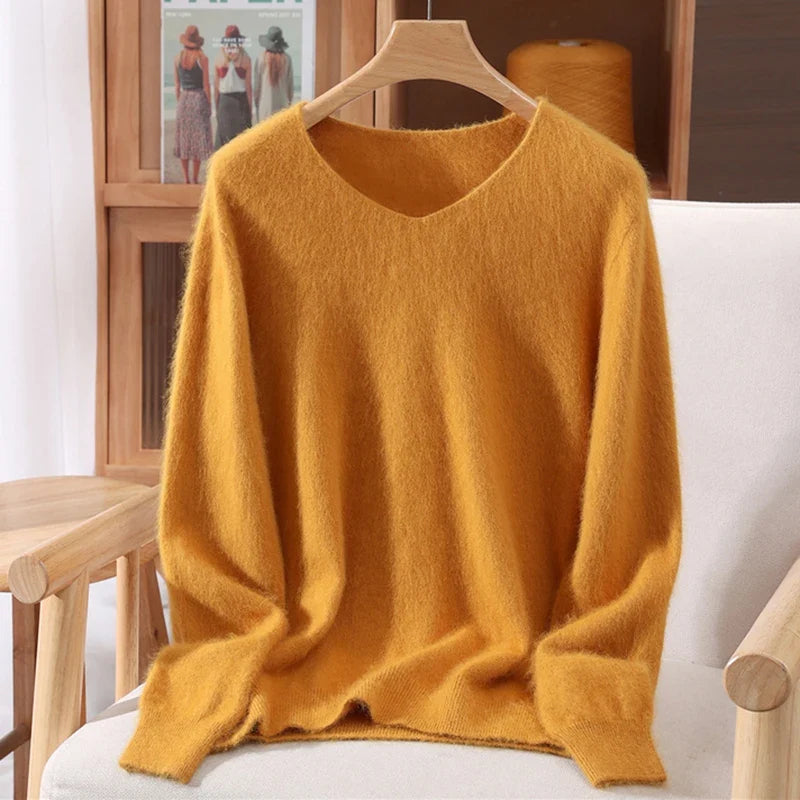 Soft V-Neck Long-Sleeve Sweater