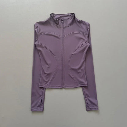 Damen Sportjacke mit Stehkragen & Reißverschluss