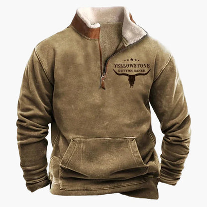 Men's Wild West Vintage Outdoor Sweatshirt – Casual Pullover in Western Style