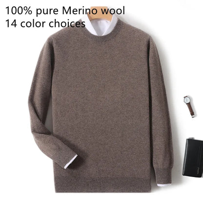 Men's Crew-Neck Sweater, Long-Sleeve, Made of Soft Material