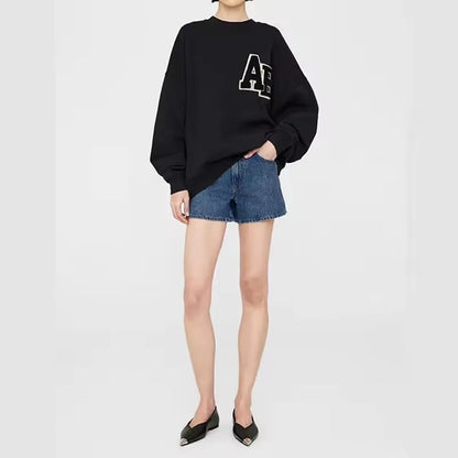 Women's Oversized Printed Sweatshirt Light Gray