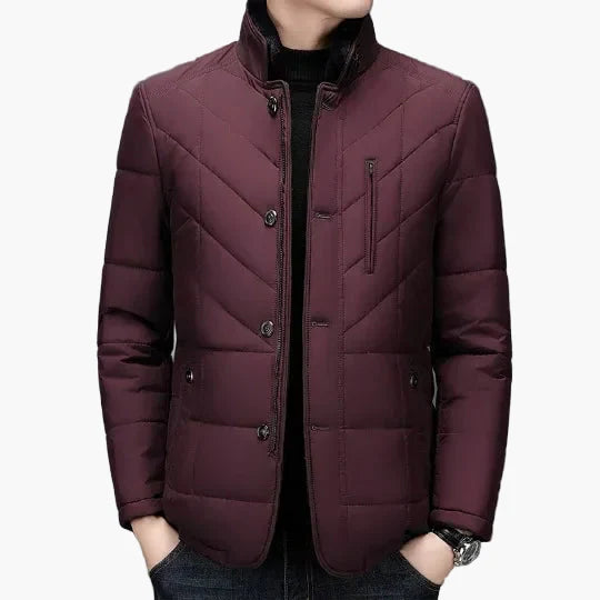Men's Stand Collar Business Jacket – Elegant Winter Short Parka for Everyday & Office