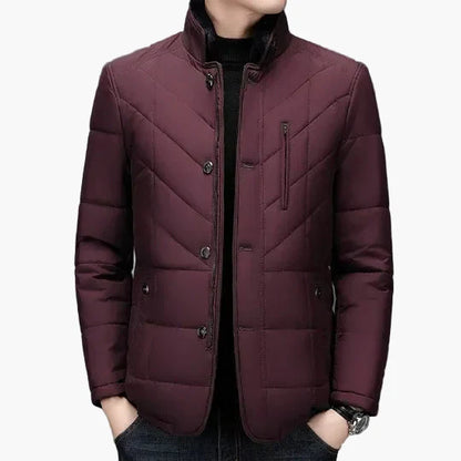 Men's Stand Collar Business Jacket – Elegant Winter Short Parka for Everyday & Office