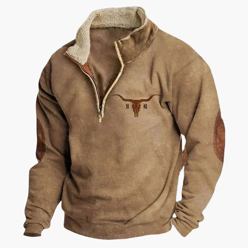 Men's Wild West Vintage Outdoor Sweatshirt – Casual Pullover in Western Style