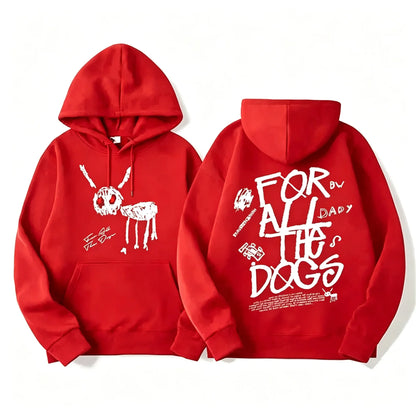 Hoodie mit Kapuze & Print vorne und hinten, Kängurutasche