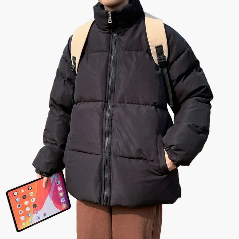 Men's winter quilted jacket in casual streetwear style – warm transitional jacket for everyday and leisure use