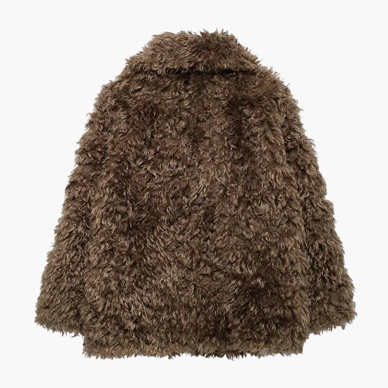 Damen Oversized Vintage Kuscheljacke für Herbst und Winter – Modischer Statement-Look