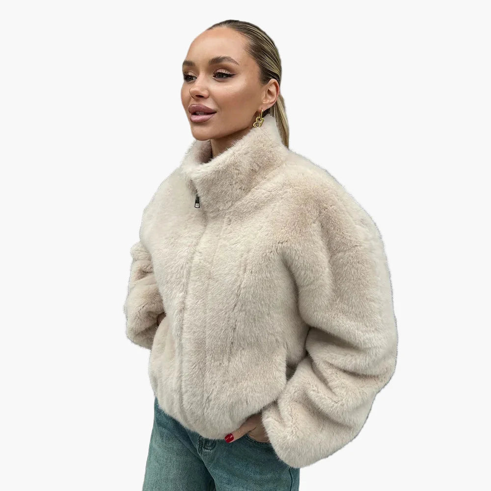 Damen Modische Kurzjacke mit Stehkragen – Eleganter Alltags-Look