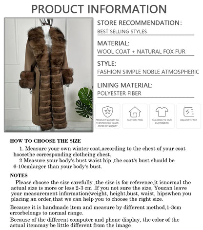 Women's Brown Winter Coat with Fur Collar and Fur Trim