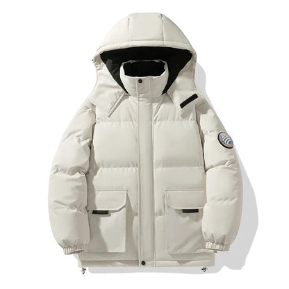 Men's Black Padded Winter Hooded Jacket