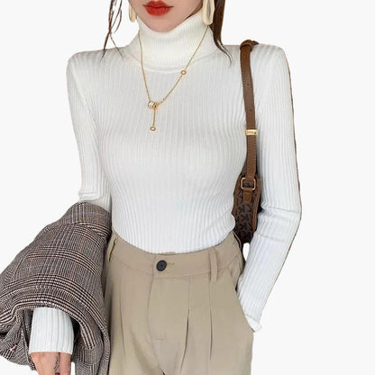 Damen Rollkragenpullover Langarm Basic Stil – Ideal für Alltag und Büro