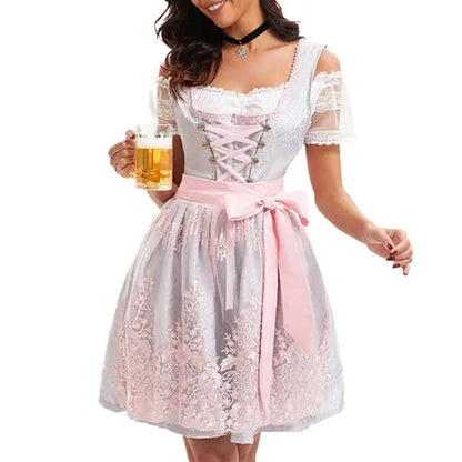39BB Beer costume, dirndl, dress, blouse, apron, German Bavarian Oktoberfest costume set