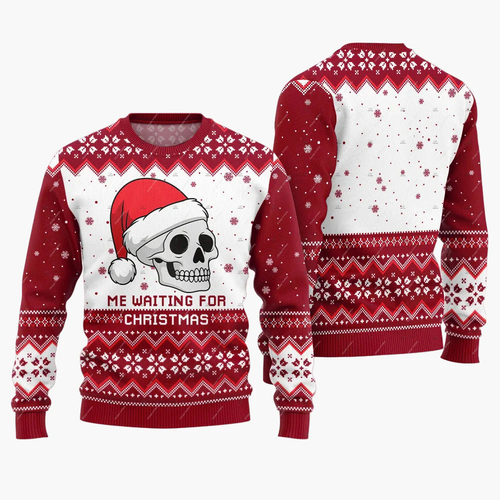 Herren Lustiger Ugly Christmas Sweater Jingle Balls Weihnachts-Pullover – Humorvoller Festlicher Party Pullover