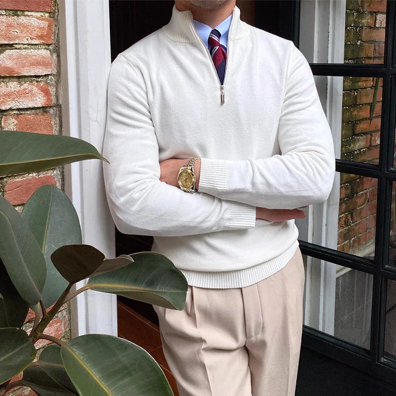 Herren Halbzipp Pullover – Eleganter Business & Freizeit Strickpullover