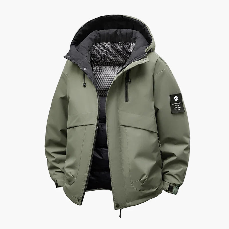 Men's winter jacket outdoor waterproof windproof hooded jacket casual