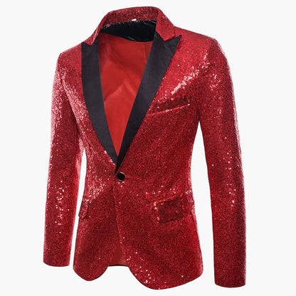 Men's Glitter Party Blazer – Eye-catching Sequin Blazer for Festive Occasions, Stage & Events