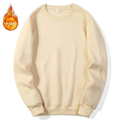 Unisex cotton-blend crew-neck sweatshirt, long sleeves, casual sweater