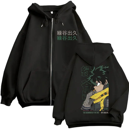 Unisex Kapuzenpullover mit Reißverschluss und Motivdruck