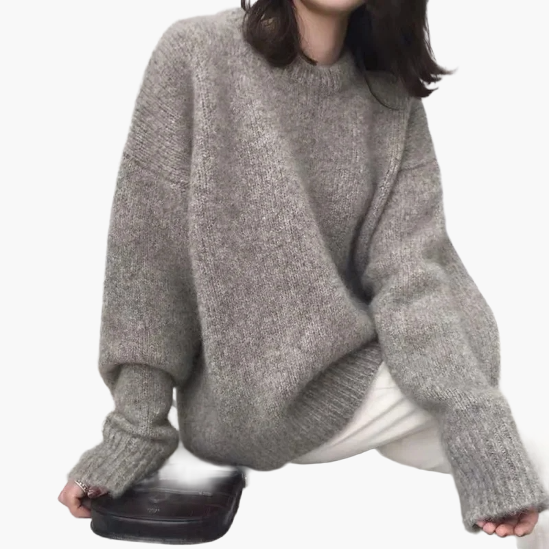 Damen Oversize Strickpullover im Retro-Stil für Herbst und Winter – Modischer Alltagspullover mit lockerer Passform
