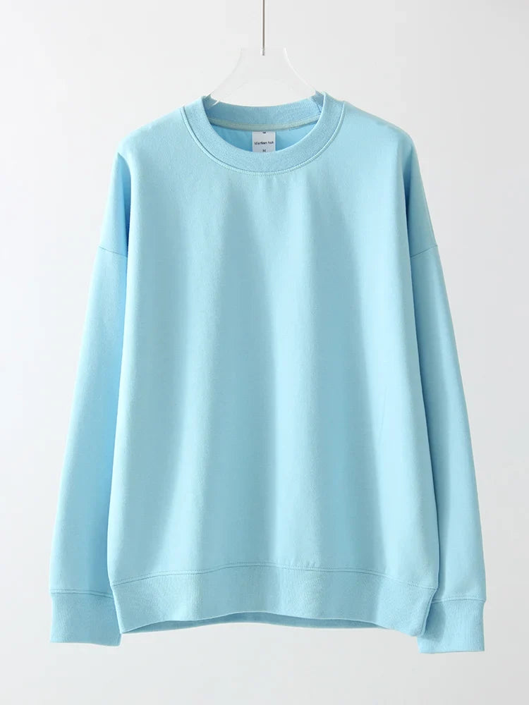 Unisex Basic Crew-Neck Long-Sleeve Sweatshirt Pullover in Various Colors