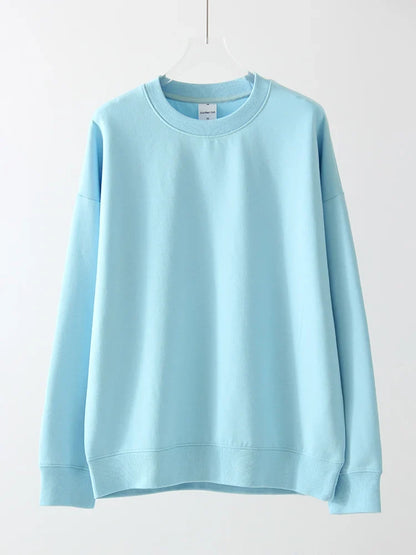 Unisex Basic Crew-Neck Long-Sleeve Sweatshirt Pullover in Various Colors
