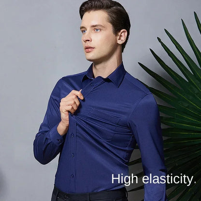 Men's Business Stretch Shirt – Modern, Comfortable Long-Sleeve Shirt for Office & Everyday Use